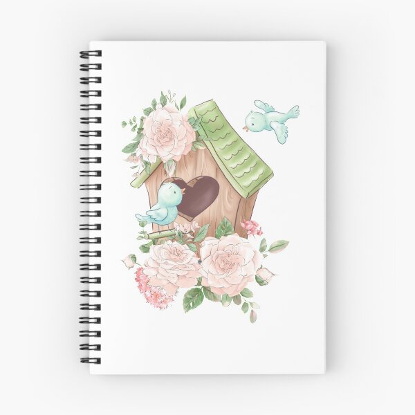 Item preview, Bird in birdhouse with delicate roses cute cartoon composition   designed and sold by rentcreature.