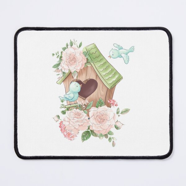 Item preview, Bird in birdhouse with delicate roses cute cartoon composition designed and sold by rentcreature.
