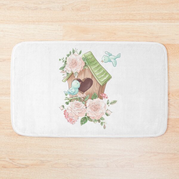 Item preview, Bird in birdhouse with delicate roses cute cartoon composition   designed and sold by rentcreature.