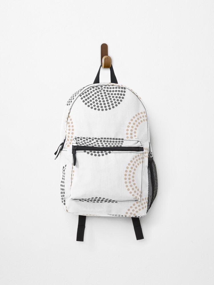 Imagen 1 de 3, Mochila con la obra Brown Gray and White Circle Polka Dot Pattern Pairs DE 2022 Trending Color Cliff's View DEC720, diseñada y vendida por ColorOfTheYears.