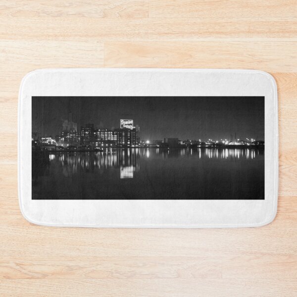 Item preview,  Sugar Glow B&W - The Domino Sugar Plant on the Inner Harbor in Baltimore, Maryland designed and sold by BeachBumPics.