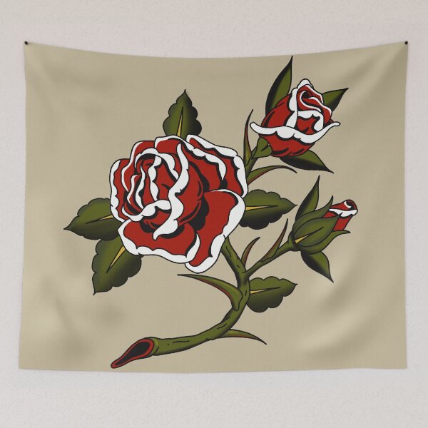 Item preview, Traditional rose tattoo flash designed and sold by Elixerdesign.