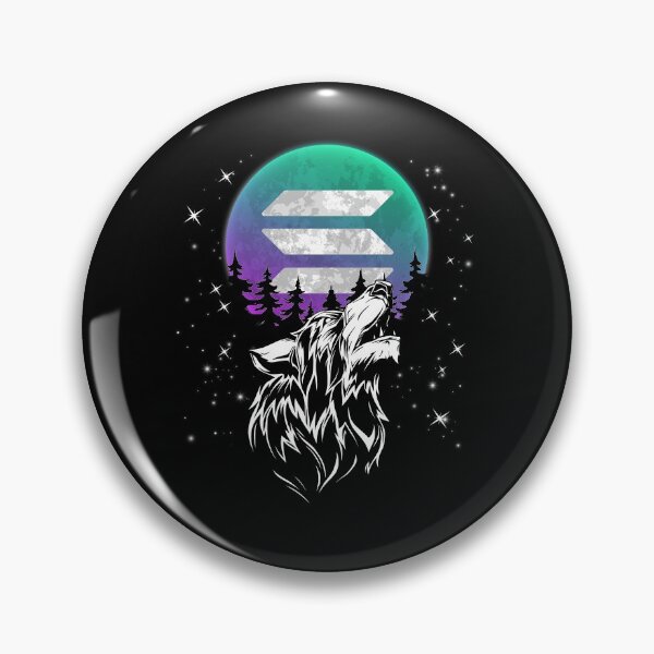 Item preview, Wolf Howling To The Moon Solana Coin SOL Blockchain Cryptocurrency designed and sold by Master Jay.