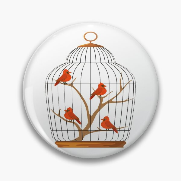 Item preview, Cute BIRD IN A CAGE, Bird Animals     designed and sold by rentcreature.