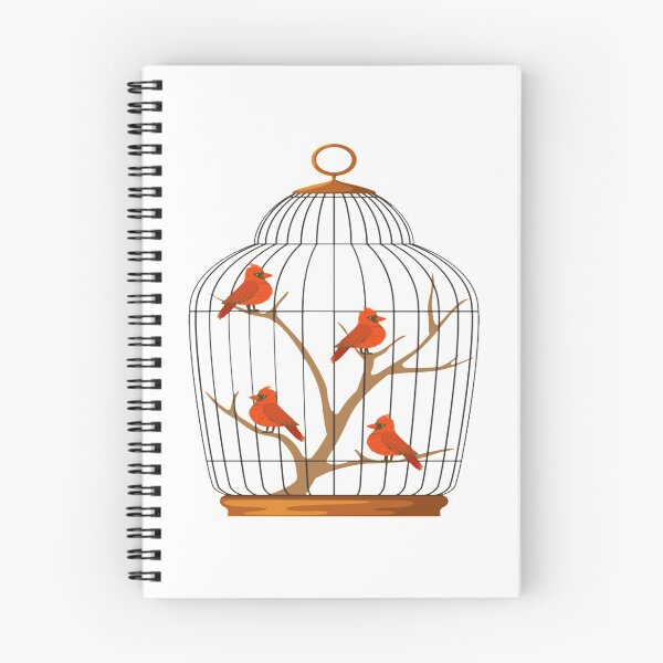 Item preview, Cute BIRD IN A CAGE, Bird Animals     designed and sold by rentcreature.