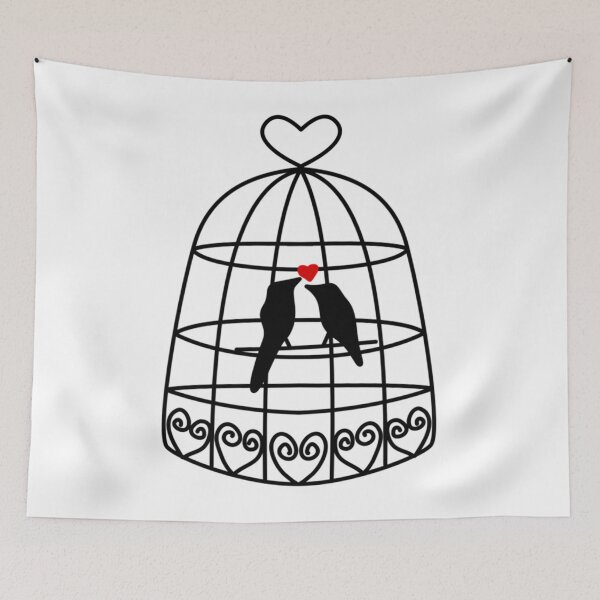Item preview, Cute Black Birds In A Cage Relaxed Fit  designed and sold by rentcreature.