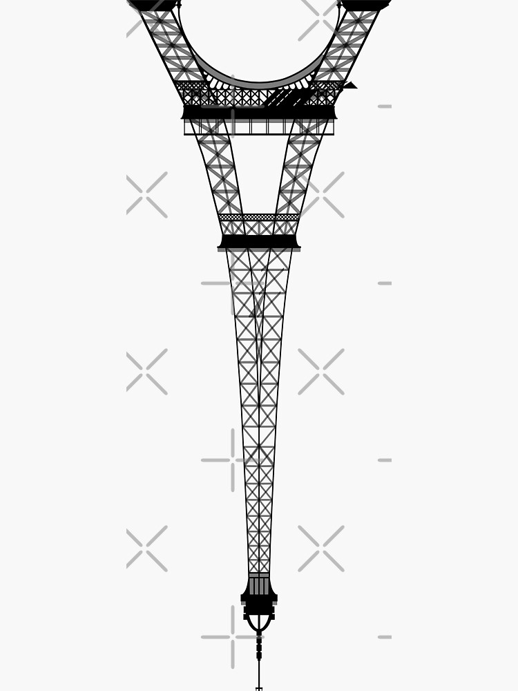 "Upside Down Eiffel Tower" Sticker for Sale by OkashaMalik Redbubble