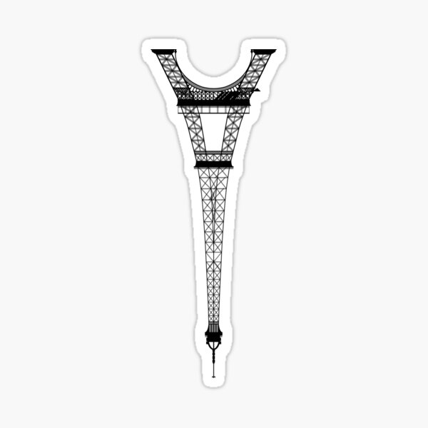 "Upside Down Eiffel Tower" Sticker by OkashaMalik Redbubble