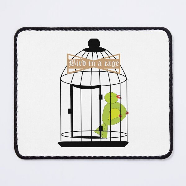 Item preview, Green bird in a cage designed and sold by rentcreature.