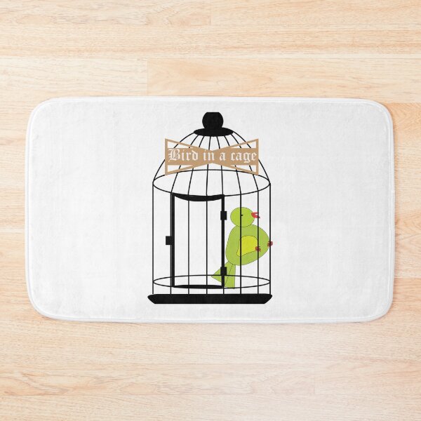 Item preview, Green bird in a cage   designed and sold by rentcreature.