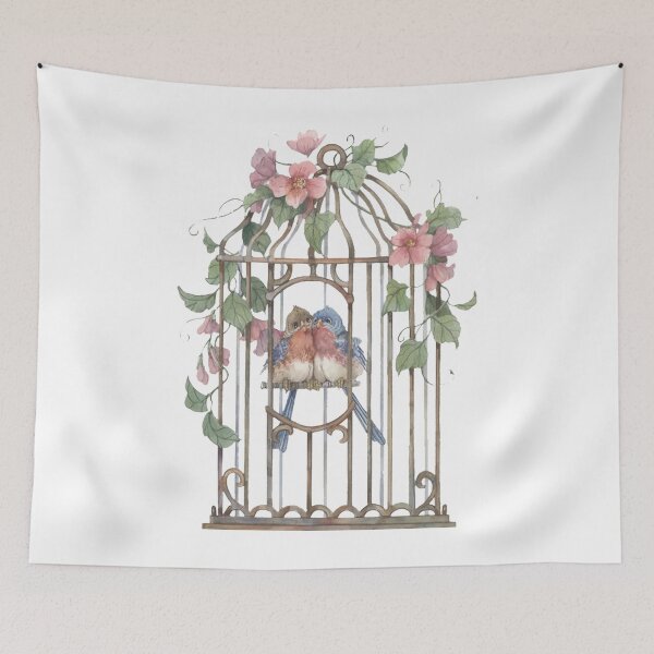 Item preview, Lovebirds in a cage, Lovebirds   designed and sold by rentcreature.