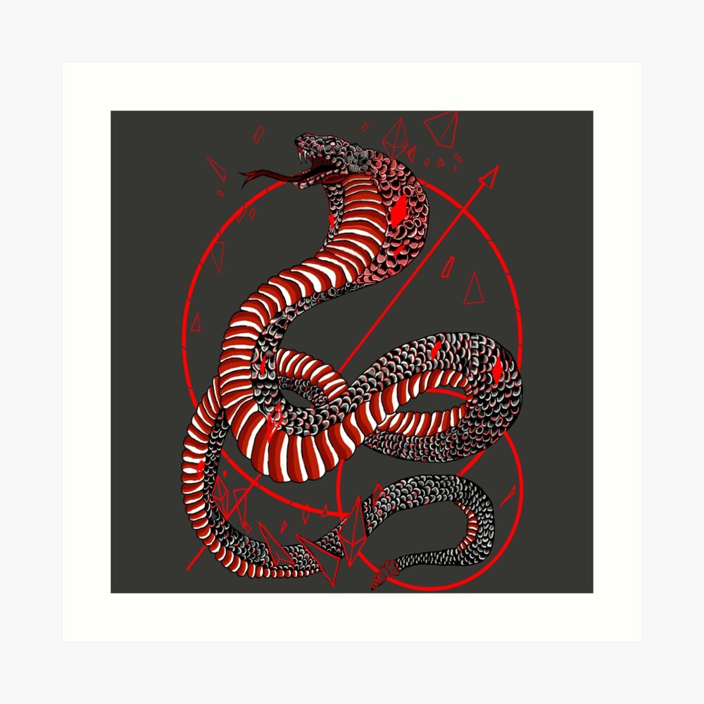 Red fire snake' Poster, picture, metal print, paint by PrintYourDigitals