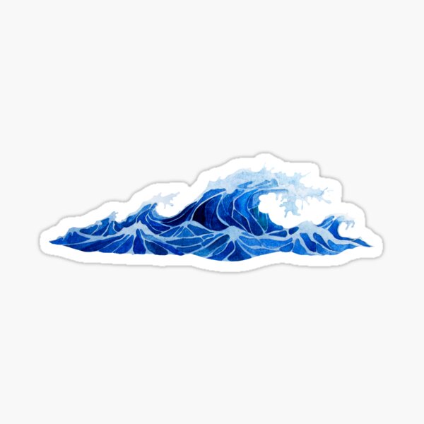 Watercolor storm waves Sticker