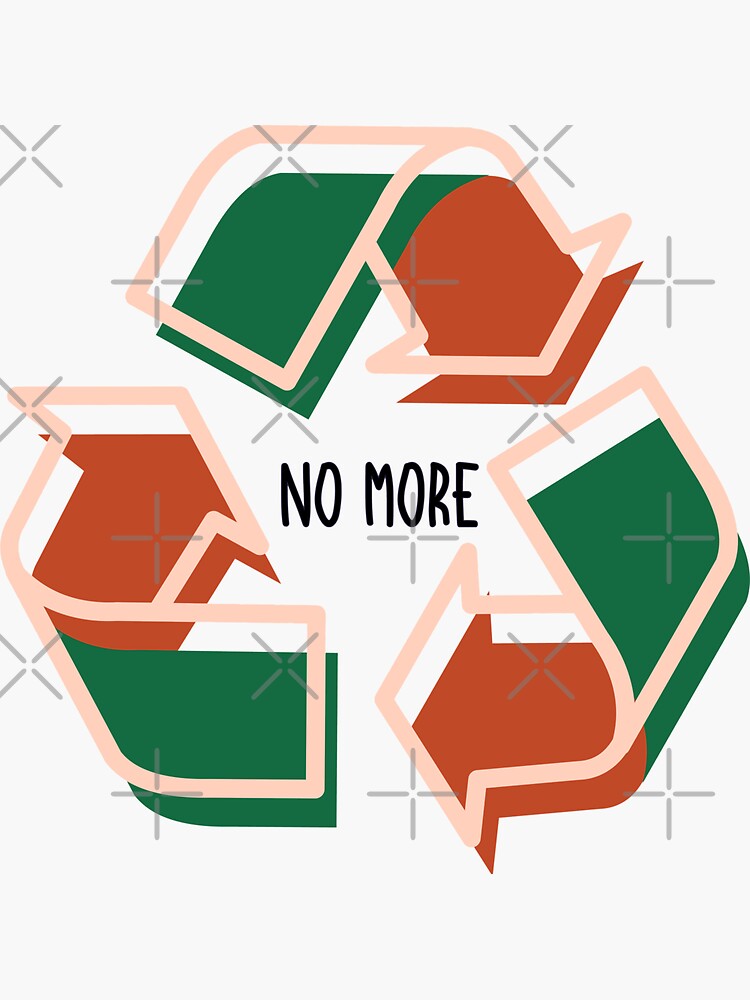 "NO MORE" Sticker for Sale by Threefish Redbubble