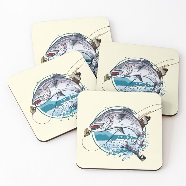 Item preview, "Fisherman Catches Trout" - by P FashionArt designed and sold by BK-Fishing.