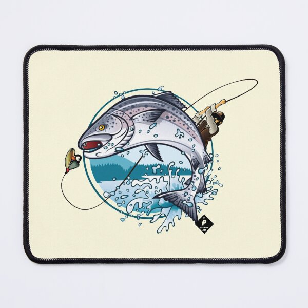 Item preview, "Fisherman Catches Trout" - by P FashionArt designed and sold by BK-Fishing.
