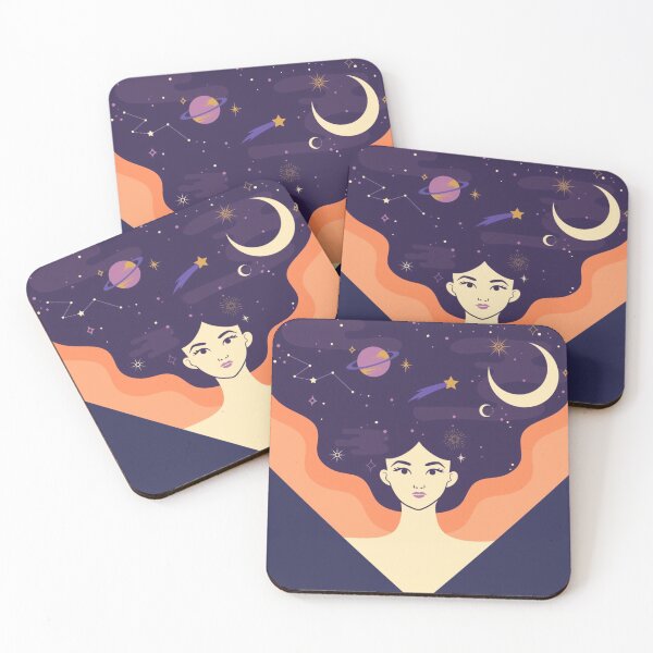 Item preview, Woman of planets, world,sky, the galaxy, moon, Gemini, Taurus, Sagittarius  designed and sold by RashidaHanaart.
