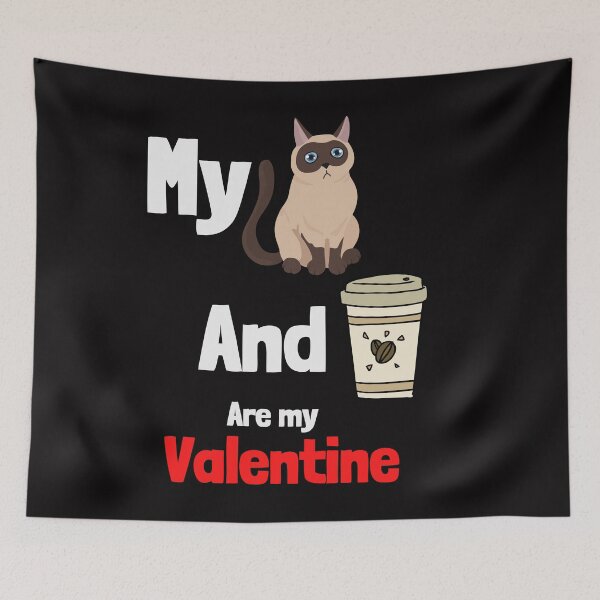 Item preview, my cat and coffee are my valentine  designed and sold by ghadirjo.
