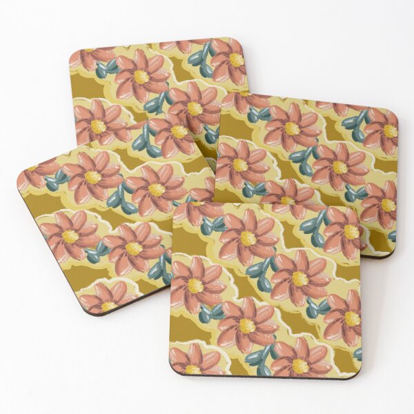 Item preview, pink floral sunny green pattern designed and sold by Subie's Designs.