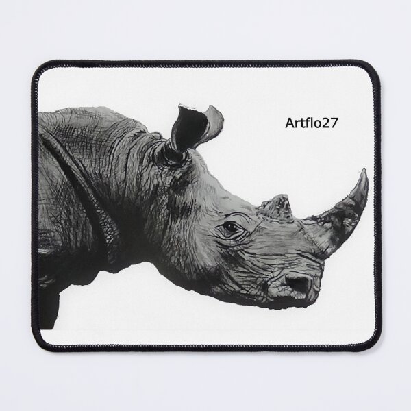 Item preview, Rhinoceros white background designed and sold by Artflo27.