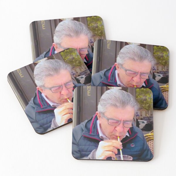 Item preview, Jean-Luc Mélanchon drinking grenadine syrup designed and sold by NTOO.