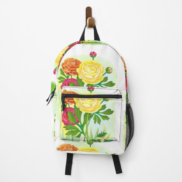 Item preview, fresh raunculus of different colors and frog designed and sold by sonaadalian.