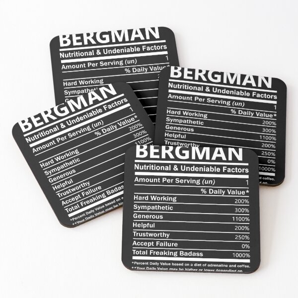Item preview, Bergman Name T Shirt - Bergman Nutritional And Undeniable Factors Gift Item Tee designed and sold by geniajmk13.