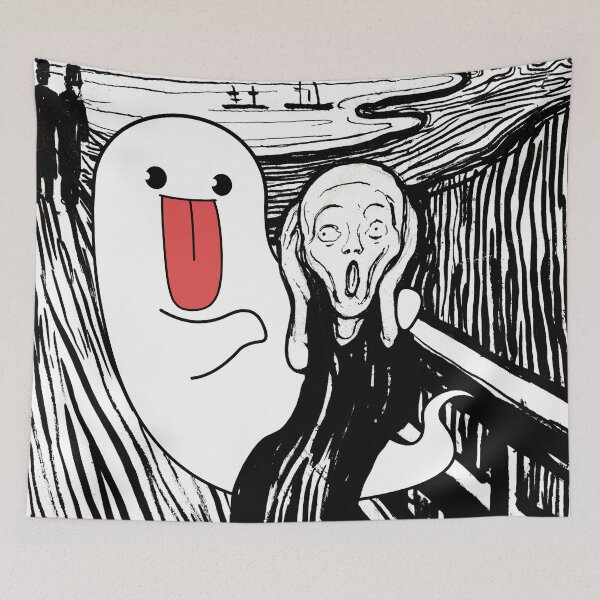 Item preview, Boogie Chum Chum Met The Screm Black And White Expression Art Chumy Funny Crazy Meme designed and sold by ShumShumShop.