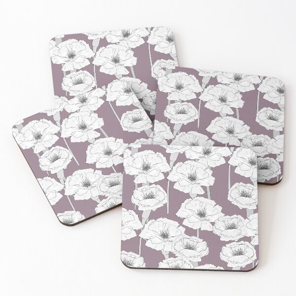 Item preview, Woodblock Poppies Plum  designed and sold by jayhutch.