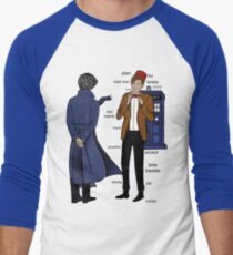 Sherlock meets the Doctor Men's Baseball ¾ T-Shirt