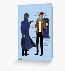 Sherlock meets the Doctor Greeting Card