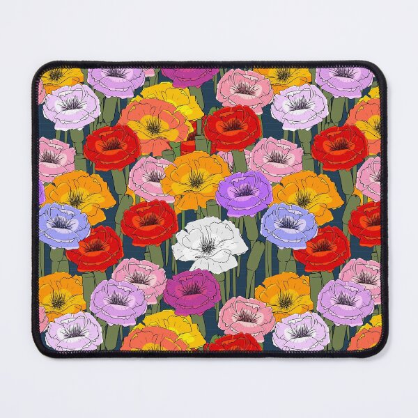 Item preview, Woodblock Poppies Multi Color  designed and sold by jayhutch.