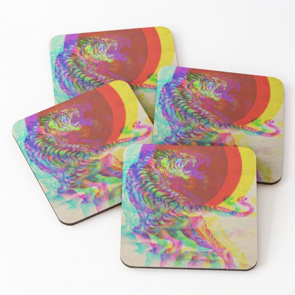 Item preview, Neon Tiger Glitch Design Pattern designed and sold by TheHappyK.
