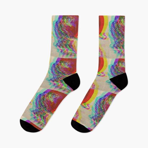 Item preview, Neon Tiger Glitch Design Pattern designed and sold by TheHappyK.