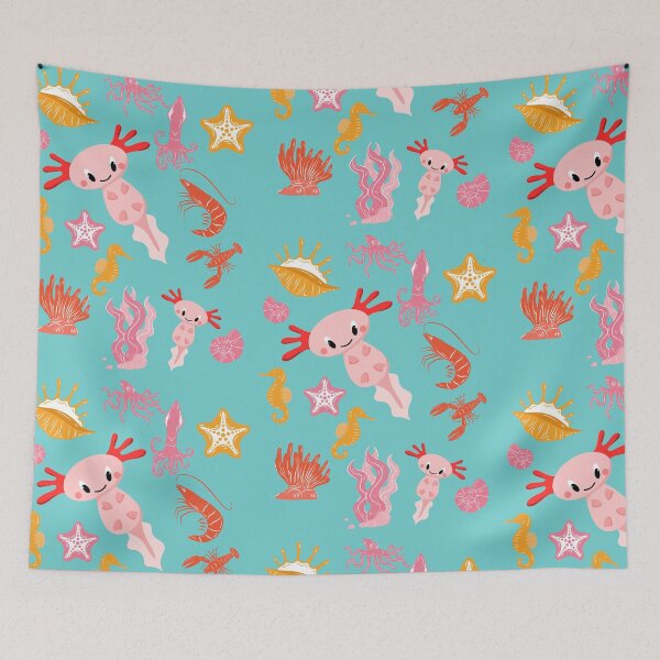 Item preview, Cute axolotl pattern designed and sold by BronikowskiART.