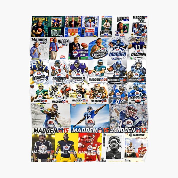 John Madden NFL Cover in 34 years collection Poster Canvas - REVER LAVIE