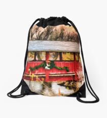 Gardner Village - Little Red Bridge Drawstring Bag
