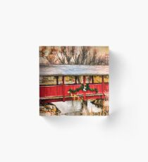 Gardner Village - Little Red Bridge Acrylic Block