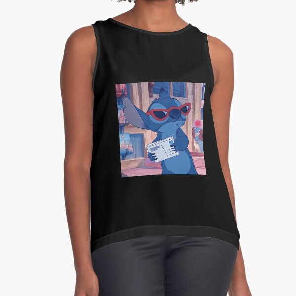 Men's Lilo & Stitch Silly Black Glasses Tank Top : Target