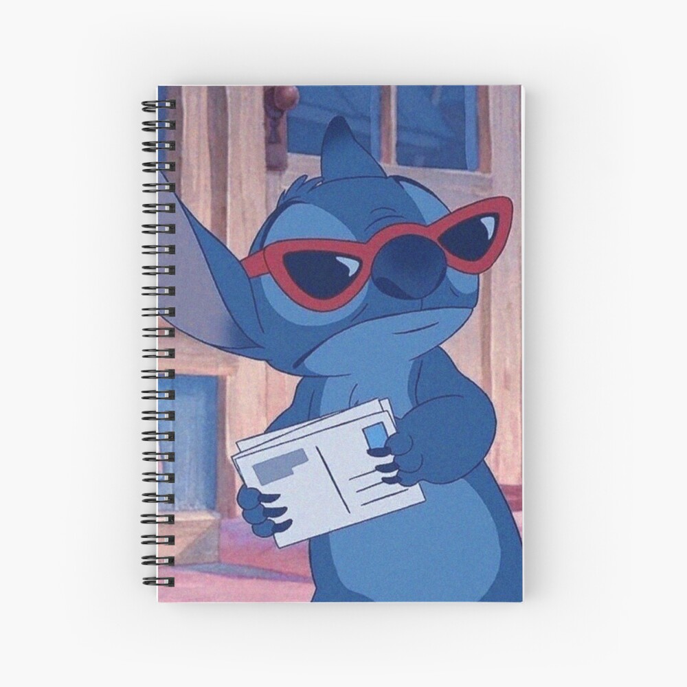 Stitch with red glasses Spiral Notebook by addiesunflower