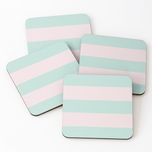 Item preview, Large PALE PINK and MINT GREEN Horizontal STRIPES designed and sold by RachelMacht.