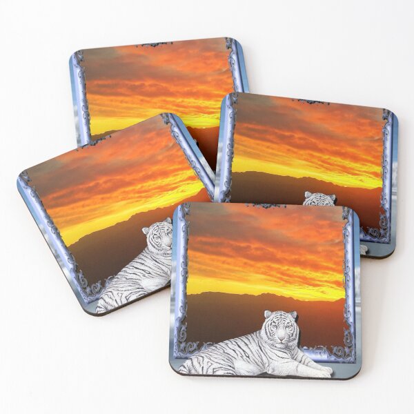 Item preview, Salton Sea Sunset In White Tiger Frame designed and sold by CapeCodGiftShop.