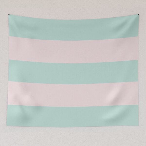 Item preview, Large PALE PINK and MINT GREEN Horizontal STRIPES designed and sold by RachelMacht.