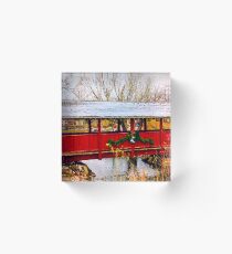 Gardner Village - Christmas Bridge Acrylic Block