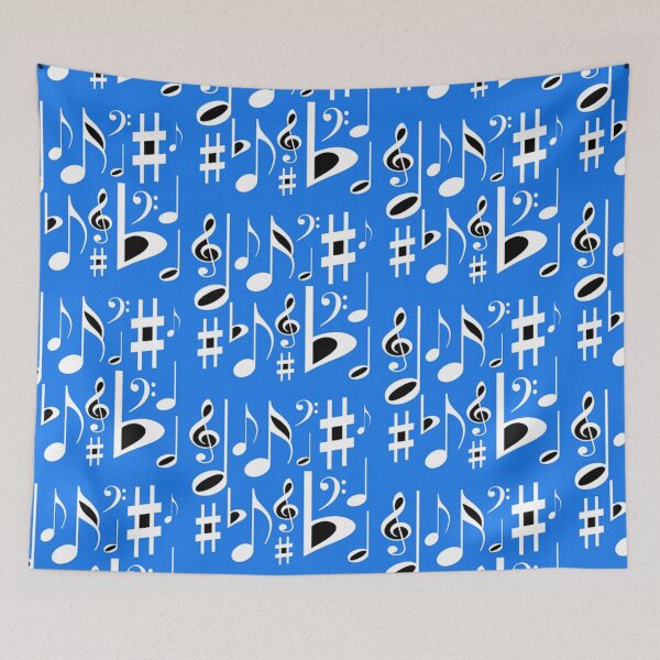 Item preview, Music Notes Blue Retro Design designed and sold by SillaHoekstra.