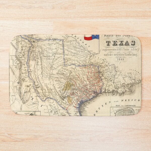 Item preview, Texas State Map, 1849 by Baedeker designed and sold by nextstepdesigns.