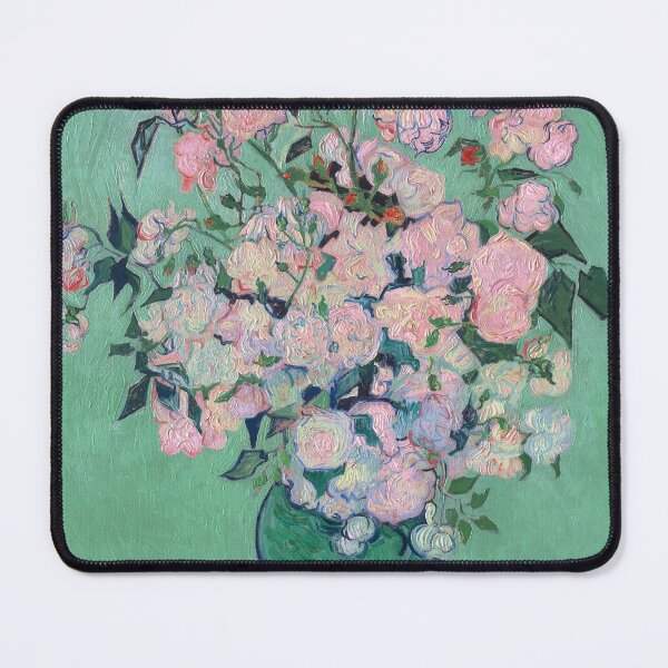 Artikel-Vorschau von Rosa Rosen in einer Vase, Vincent van Gogh, designt und verkauft von Vicky Brago-Mitchell®.