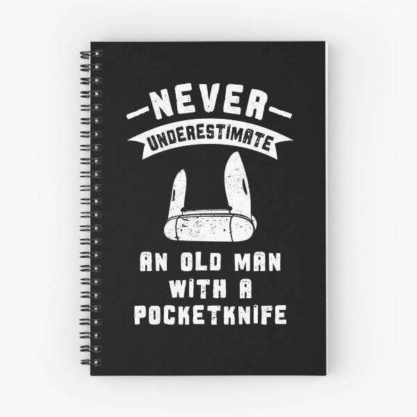 Item preview, Pocketknife Never Underestimate an Old Man Pocket Knife designed and sold by Huhnerdieb Apparel.