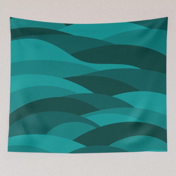 Item preview, Desert Dune, Abstract Pattern #16 Dark Turquoise designed and sold by bubblyshades.