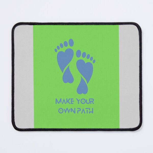 Aqua Blue Footprint Make Your Own Path Mouse Pad